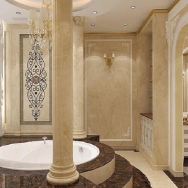 CỘT TRÒN ĐÁ HOA CƯƠNG MARBLE CREAM MARFIL